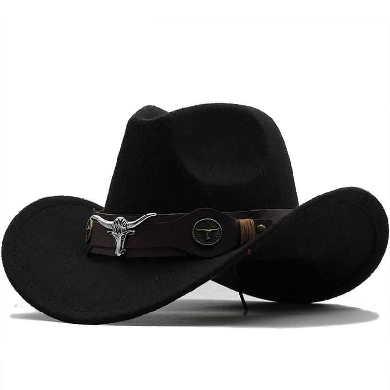 Classic Simple Women Men Wool Western Cowboy Hat Women Men's Western Cowboy Unisex Hat Gentleman Wide Brim Hat Dad Cowgirl Hats Cowgirl Hats With Wide Belt