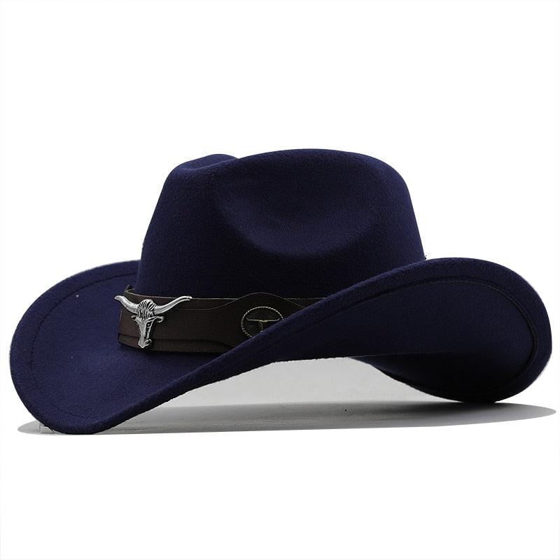 Classic Simple Women Men Wool Western Cowboy Hat Women Men's Western Cowboy Unisex Hat Gentleman Wide Brim Hat Dad Cowgirl Hats Cowgirl Hats With Wide Belt