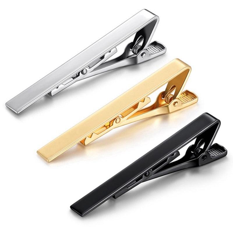 Classic Tie Clip Fashion Style Tie Bars For Men Metal Tone Tie Bar Clip Tie Pins Elegant Tie Clips For Men Fathers' Day Valentine's Day Gift Simple Bar Clasp Practical Necktie Accessories Clasp Tie Pin For Mens Collar Clip