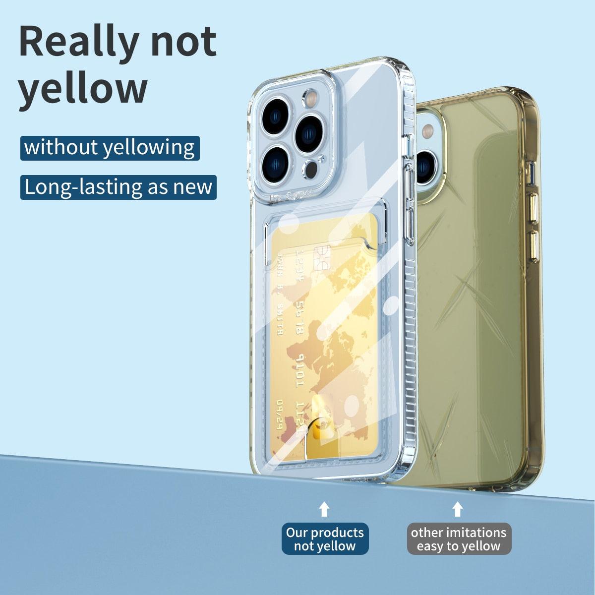 Classic Transparent Soft Thin Clear Wallet Case For iPhone 14 13 12 11 Pro Max 6 6S 7 8 Plus SE X XR XS Transparent Card Slot Pocket Simple Clear Shockproof Protective Slim iPhone Case