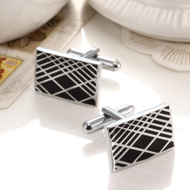 Classy Rectangle Cuff Links Fashion Men Shirts Cufflinks Father Day Gift Men Set Elegant Jewelry For Tuxedo Luxury Accessories Business Cuff Links