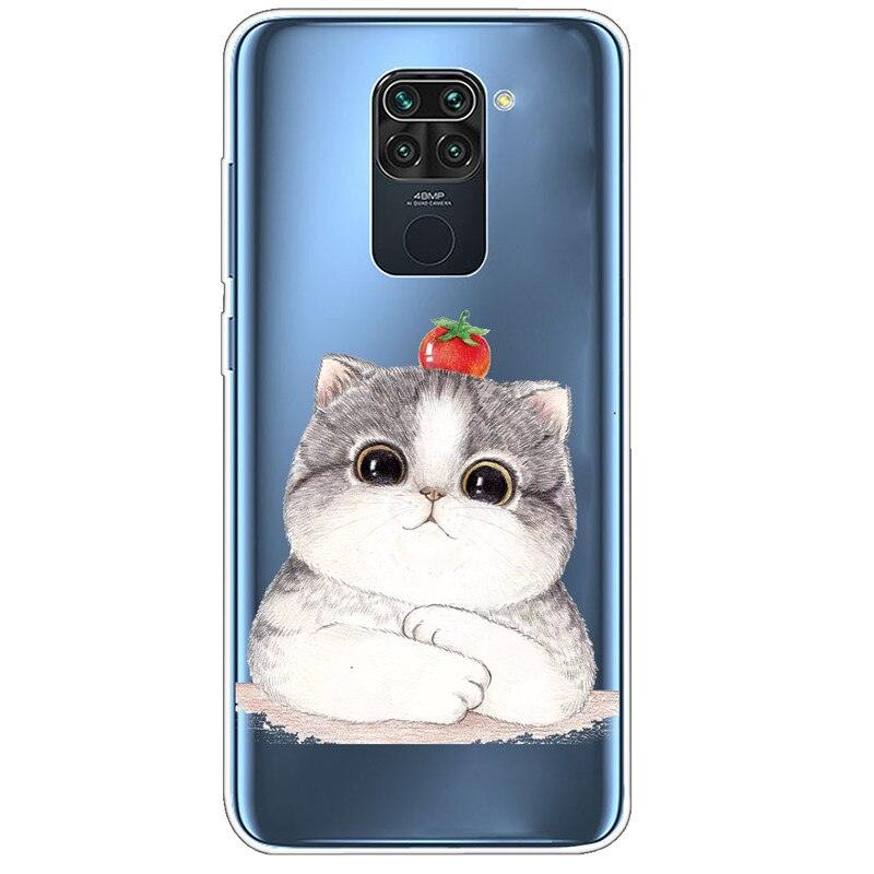 Clear Soft Cover For Redmi Note 9S Case Note9 Silicone Print Cat Covers for Xiaomi Redmi Note 9 Pro Case Redmi9 Clear Cute Soft Slim Shock-Absorption Back Phone Case Cover