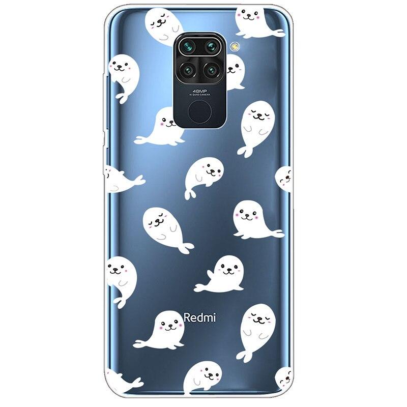 Clear Soft Cover For Redmi Note 9S Case Note9 Silicone Print Cat Covers for Xiaomi Redmi Note 9 Pro Case Redmi9 Clear Cute Soft Slim Shock-Absorption Back Phone Case Cover