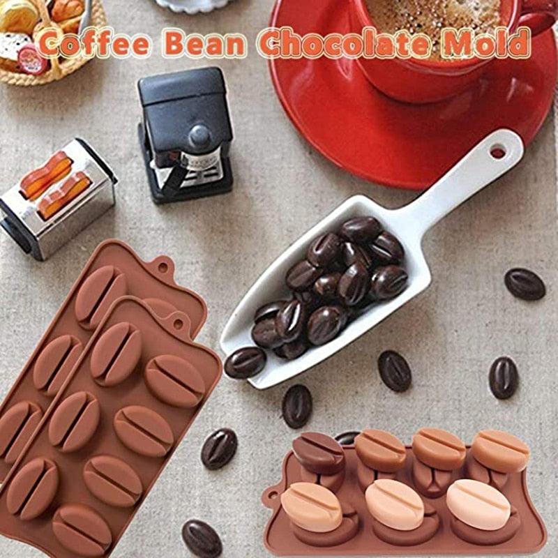 Coffee Beans Chocolate Mold Mini Candy Ice Candy Making Mold Baking Mold Cake Decorating Coffee Bean Cake Mould Soap Baking Mold Fondant Pudding Jelly Chocolate