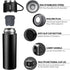 Coffee Thermos 500ml Water Bottle Portable Thermal Travel Sports Mug In-Car Insulated Cup Stainless Steel Vacuum Flasks Double Layer Stainless Steel Vacuum Flask Set with 3 Cups Including Lid