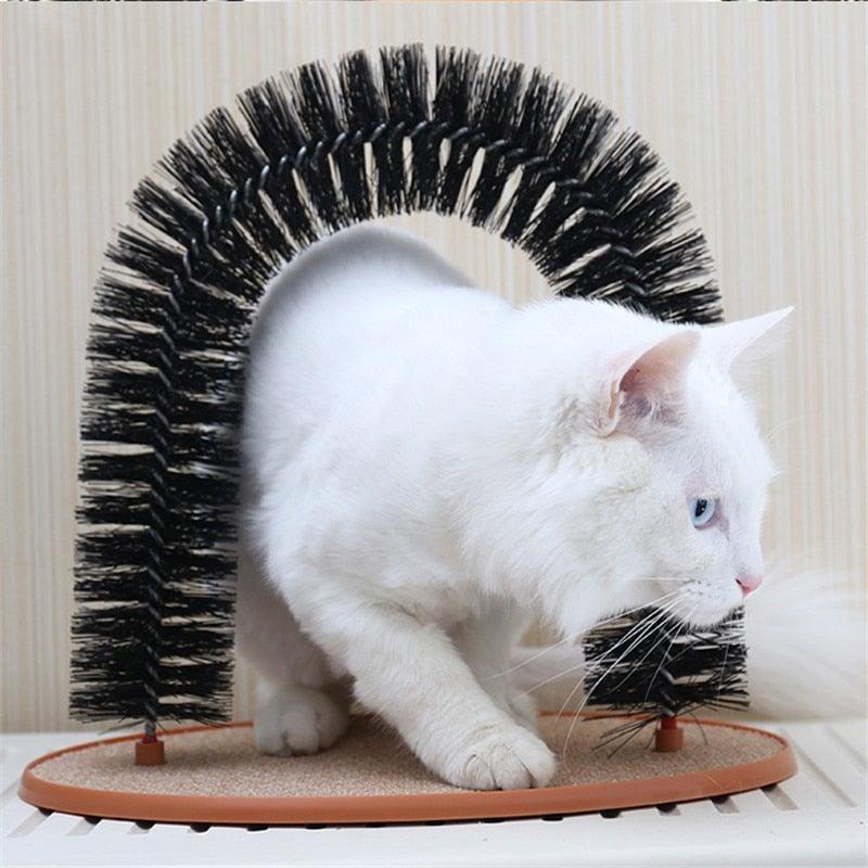 Comfortable Arch Cats Massager Pet Cat Itching Grooming Supplies Round Fleece Base Kitten Toy Scratching Device Brush For Cat Arch Self Grooming and Massaging Brush Toy Pet Scratcher Pads Hair Cleaner - STEVVEX Pet - 126, animal toys, cat soft brush, cat soft toy, cat toy, cat toys, cats, cats tools, Cats Toys Fun, funny playing cats toys, kiten playing gadgets, kiten playing toys, kitten soft toys, kitten toys, massage toys, playing cat toy, playing toy - Stevvex.com