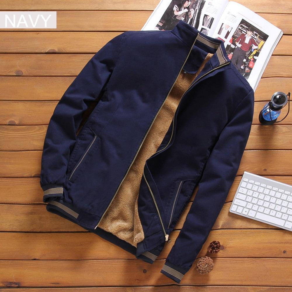 Comfortable Autumn Mens Jackets Casual Male Cotton Thick Warm Jacket Elegant Soft Jackets For Men Water Resistant Windbreaker Jacket Classic Men Clothing