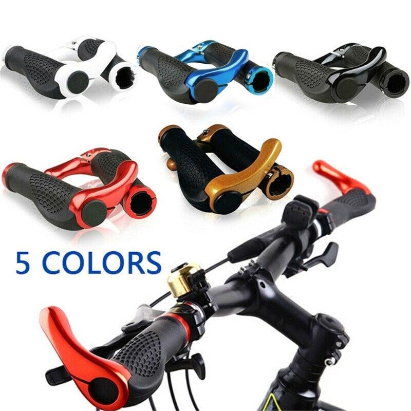 Comfortable Bicycle Handlebar End Cap Bike Rubber Anti-Skid Handle Bar Grip Cycling Lock-On Ends Ergonomics Non-Slip Mountain Bike Handlebar Comfortable Shock Absorption Rubber Grips