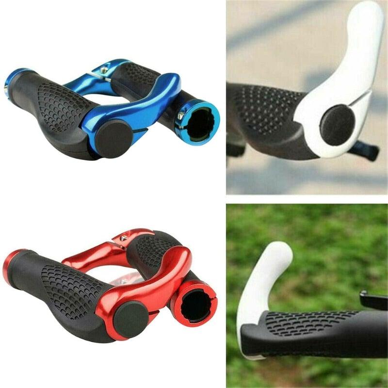 Comfortable Bicycle Handlebar End Cap Bike Rubber Anti-Skid Handle Bar Grip Cycling Lock-On Ends Ergonomics Non-Slip Mountain Bike Handlebar Comfortable Shock Absorption Rubber Grips