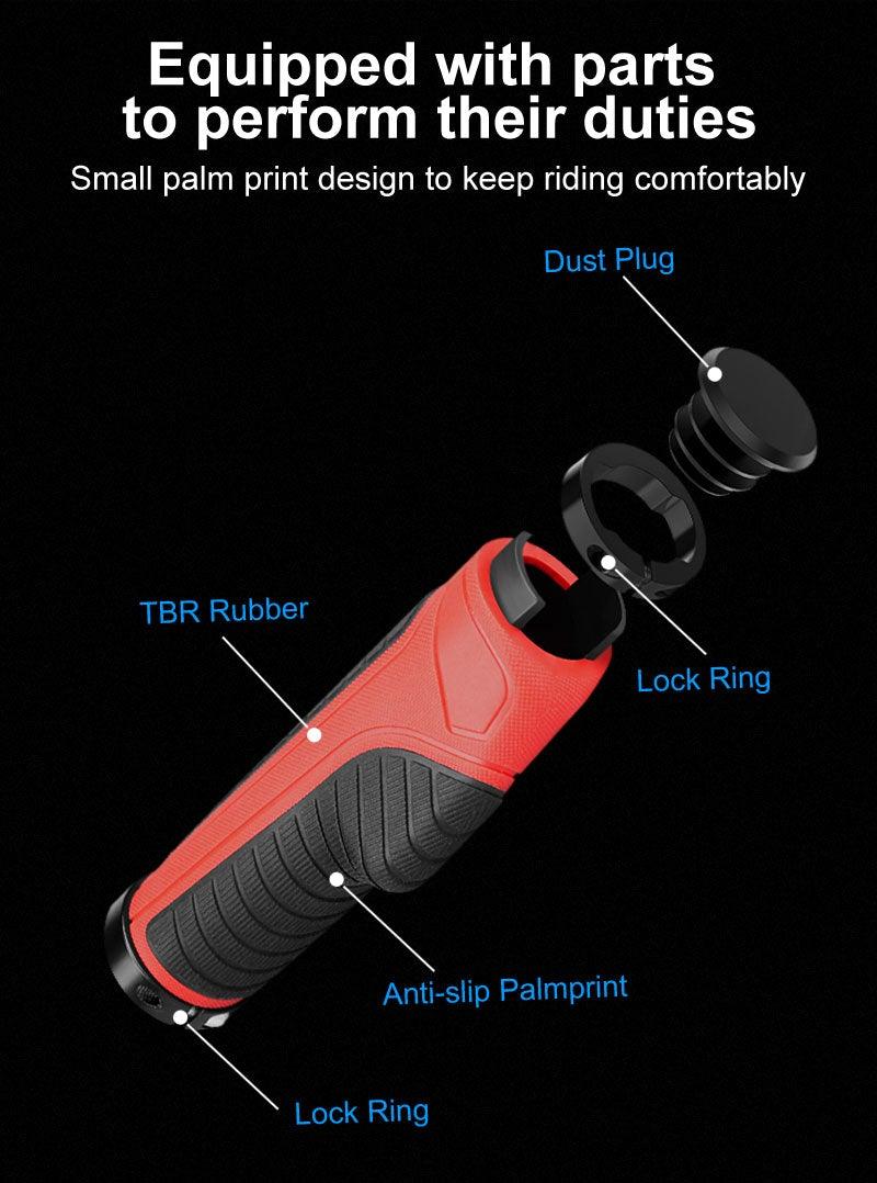 Comfortable Bicycle Handlebars Grip Handles Rubber Integrated Handle Bar Shockproof Anti-Slip Racing Road Bike Grip Anti-Slip Well-Functional Stylish Design Suitable For Performance And Long Riding