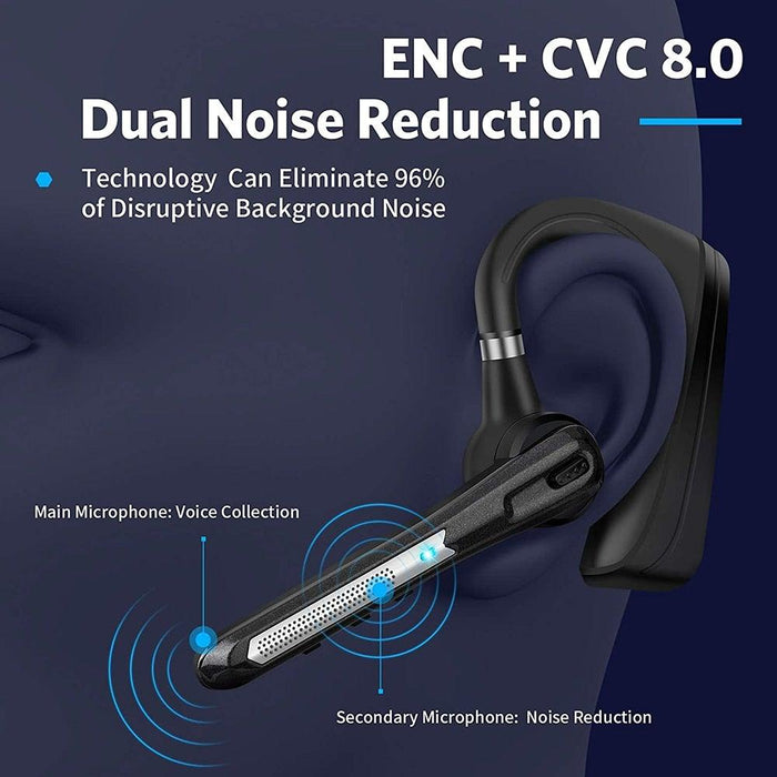 Comfortable Bluetooth Earpiece Wireless Earphone Bluetooth 5.0 Handsfree Earpiece Noise Cancelling HiFi Headset With Dual HD Mic For All Smart Phones Ear Wireless Bluetooth Sport Lightweight Headphones With Case Standby Time For Business Workout Driving