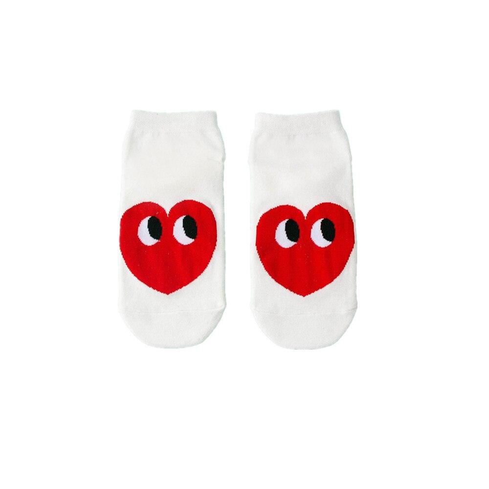 Comfortable Cotton White Cartoon Panda Heart Bear Pattern Socks Kawaii Cute Anime Style Invisible Ankle Socks Funny Boat Socks For Men And Women