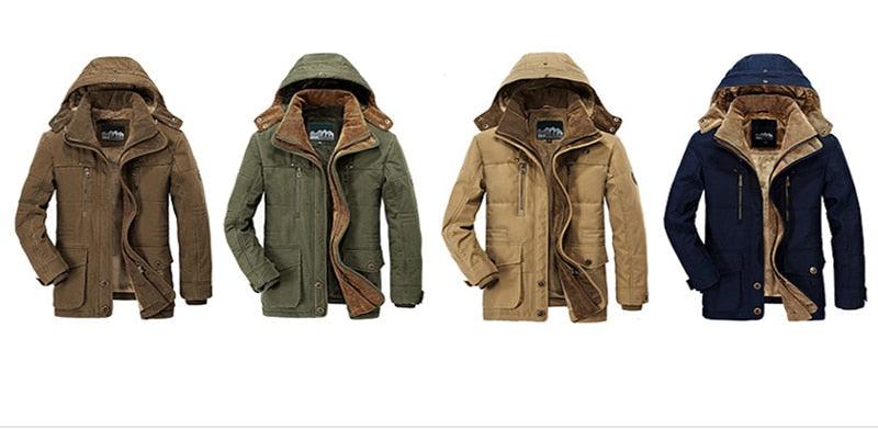 Comfortable Dark Blue Men's Casual Jacket Fashion Winter Male Thick Overcoat Stylish New Design Hooded Jacket Warm Winter Jacket For Men Soft Cotton Jackets Winter Snow Warm Jackets With Hood