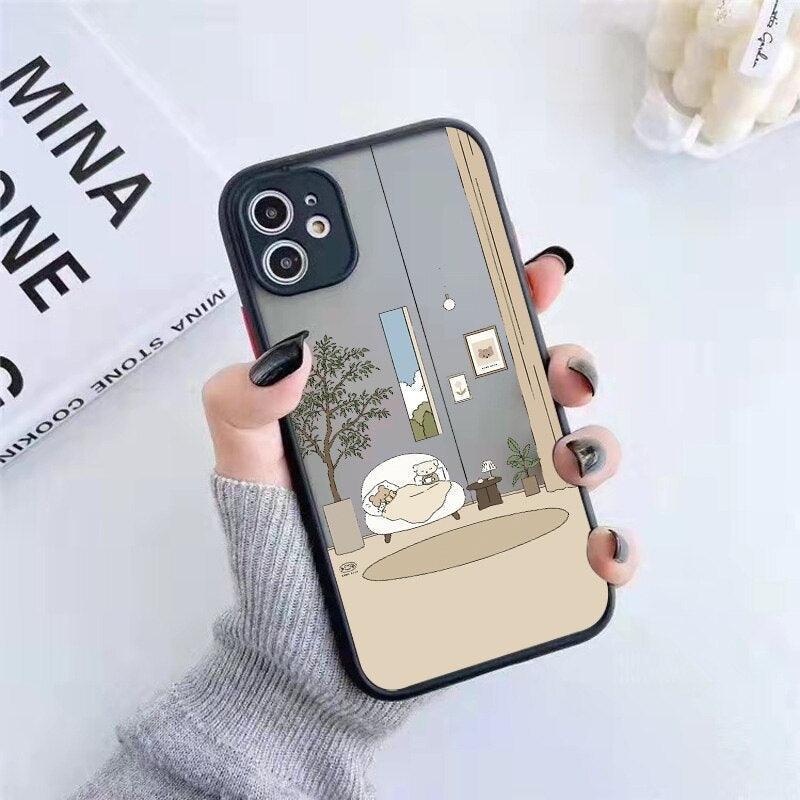 Comfortable Home Furnishing Hard Shells Case For iPhone 11 Case For iPhone XS XR X 12 13 14 Pro Max 14 Plus 7 8 Plus SE 20 Cover Simple Furniture Pattern Light-Wight Protective Bumper Cover