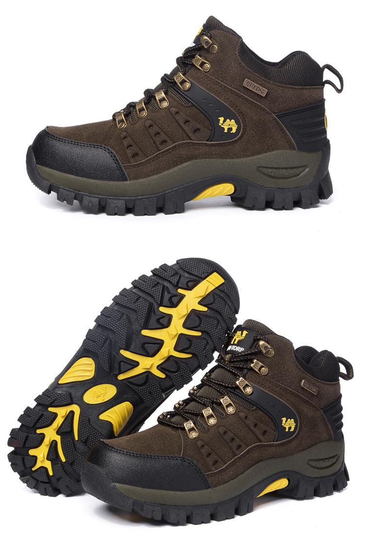 Comfortable Outdoor Waterproof Hiking Boots Men's Spring And Autumn Hiking Wear-Resistant Mountain Sports Boots Hunting Shoes High Waterproof Hiking Boots Outdoor Lightweight Mens Shoes