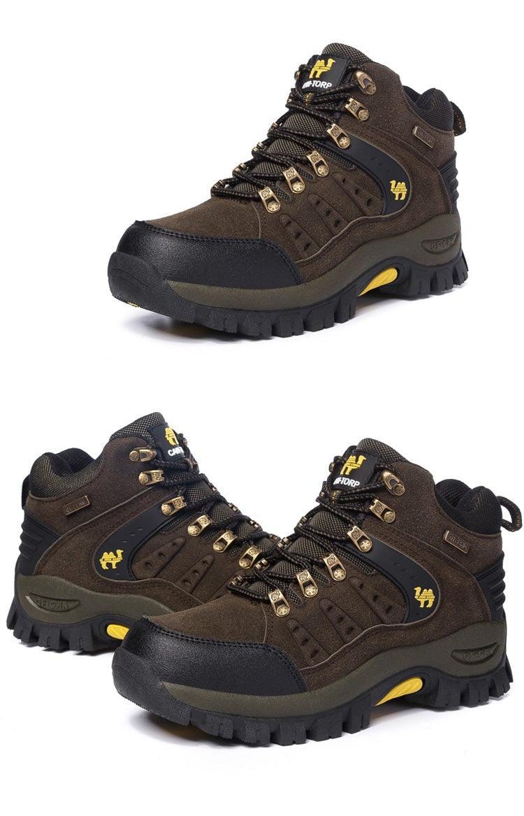 Comfortable Outdoor Waterproof Hiking Boots Men's Spring And Autumn Hiking Wear-Resistant Mountain Sports Boots Hunting Shoes High Waterproof Hiking Boots Outdoor Lightweight Mens Shoes