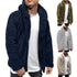 Comfortable Winter Unisex Jacket Fluffy Thick Warm Jacket Long Sleeve Hooded Coat Soft Coat Jacket Warm Casual Button Jacket Elegant Modern Autumn Plush Buttons Closure Thick Men Coat For Outdoor