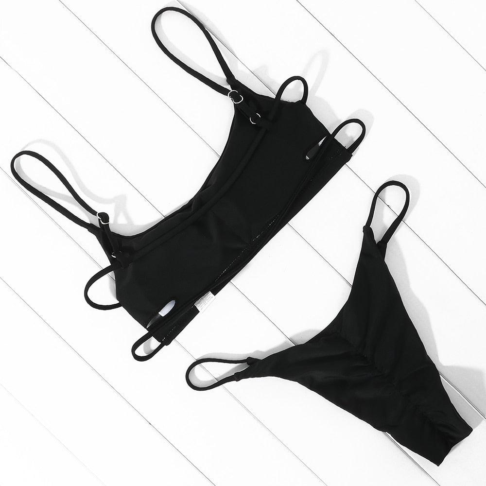 Comfortable Women Striped Bikini Swimsuit Swimwear Women Push Up Women's Swimming Suit Bathing Suit Women Bikini Sets Women's Swimsuit Two Piece High Waist Bathing Micro Suit Swimwear