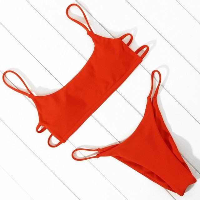 Comfortable Women Striped Bikini Swimsuit Swimwear Women Push Up Women's Swimming Suit Bathing Suit Women Bikini Sets Women's Swimsuit Two Piece High Waist Bathing Micro Suit Swimwear