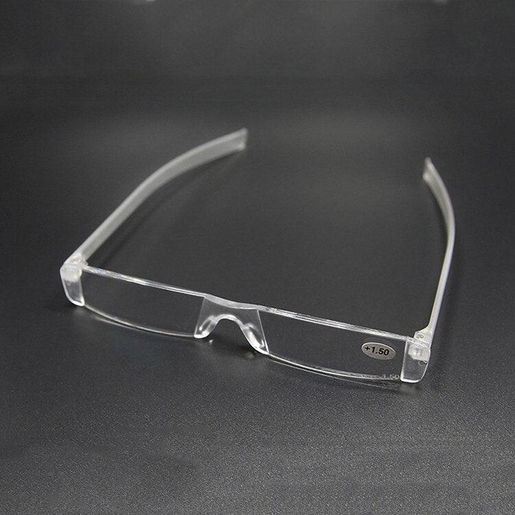 Comfy Rimless Reading Glasses Resin Clear Lens Women Men Portable Pen Tube Mini Reading Glasses Compact Lightweight Portable Readers With Glasses Case For Reading Eyeglasses