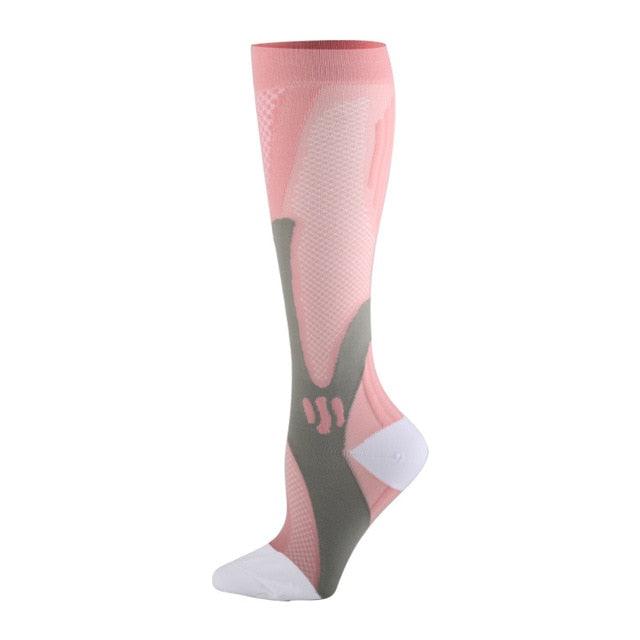 Compression Socks Nylon Medical Nursing Stockings Specializes Outdoor Cycling Sport Socks Men,20-30mmhg Run Nurse Socks for Edema Diabetic Varicose Veins Fast-drying Breathable Adult Sports Socks