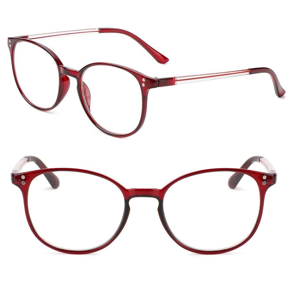 Computer Glasses Unisex Fashion Anti Blue Light Reading Glasses Portable Glasses High Definition Ultralight PC Frames Classic Eyeglasses Vision with Spring Hinges Nerd Reading Gaming Glasses  Care +1.0~+4.0