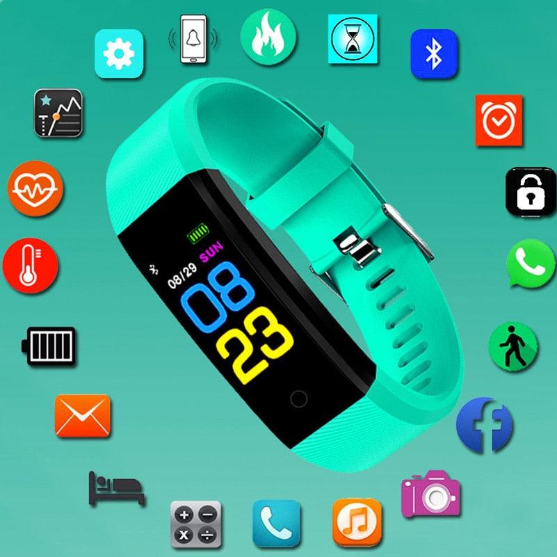 Connected Child Smart Sport Watch For Girls Boys Students Wrist Clock Electronic LED Digital Child Wrist Watch Fitness Tracker With Heart Rate Monitor Waterproof Activity Tracker With Sport Modes Sleep Monitor Fitness Watch With Call SMS Reminder