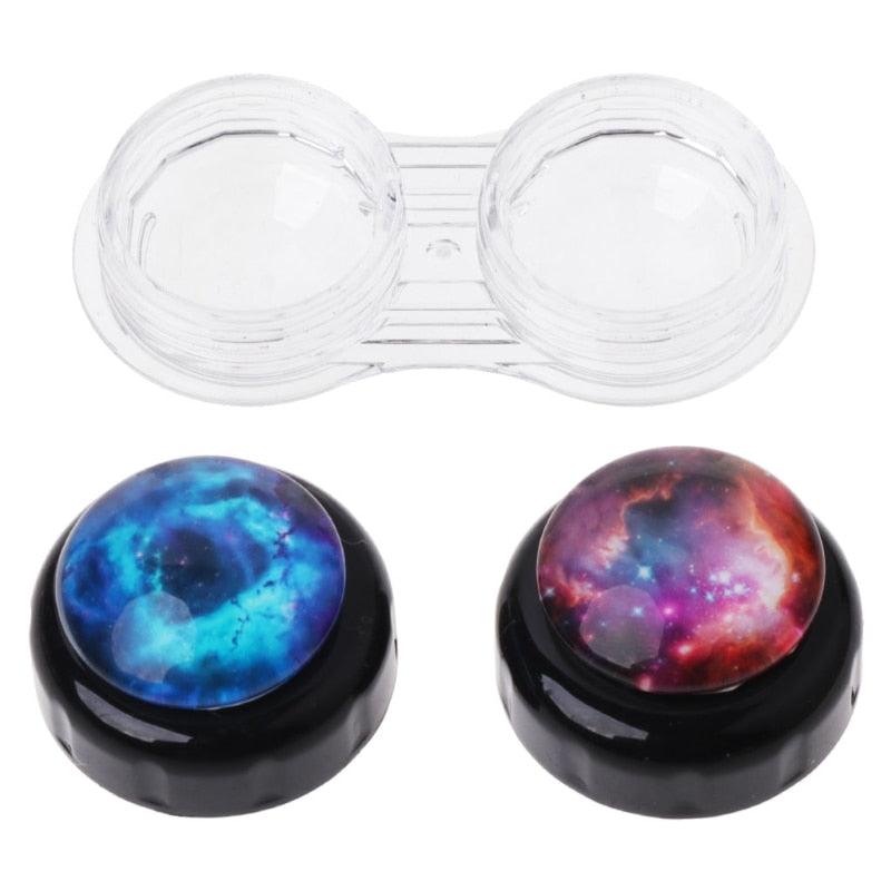 Contact Lens Box Case Portable Travel Outer Space Plastic Eyes Nursing Container Durable Leakproof Light Convenient Left/Right Eyes Contact Lens Container Soak Storage Kit For Storing Items