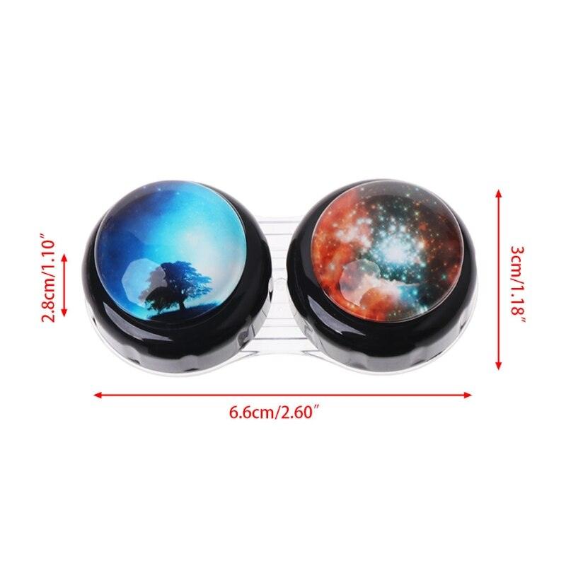 Contact Lens Box Case Portable Travel Outer Space Plastic Eyes Nursing Container Durable Leakproof Light Convenient Left/Right Eyes Contact Lens Container Soak Storage Kit For Storing Items