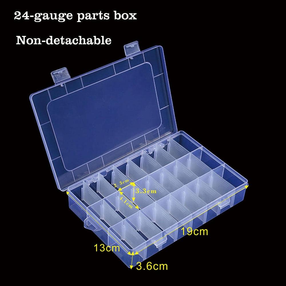 Container Plastic Box Practical Adjustable Compartment Jewelry Earring Bead Screw Holder Case Display Case storage Box Plastic Jewelry Box for Earrings Rings Necklaces Storage Box