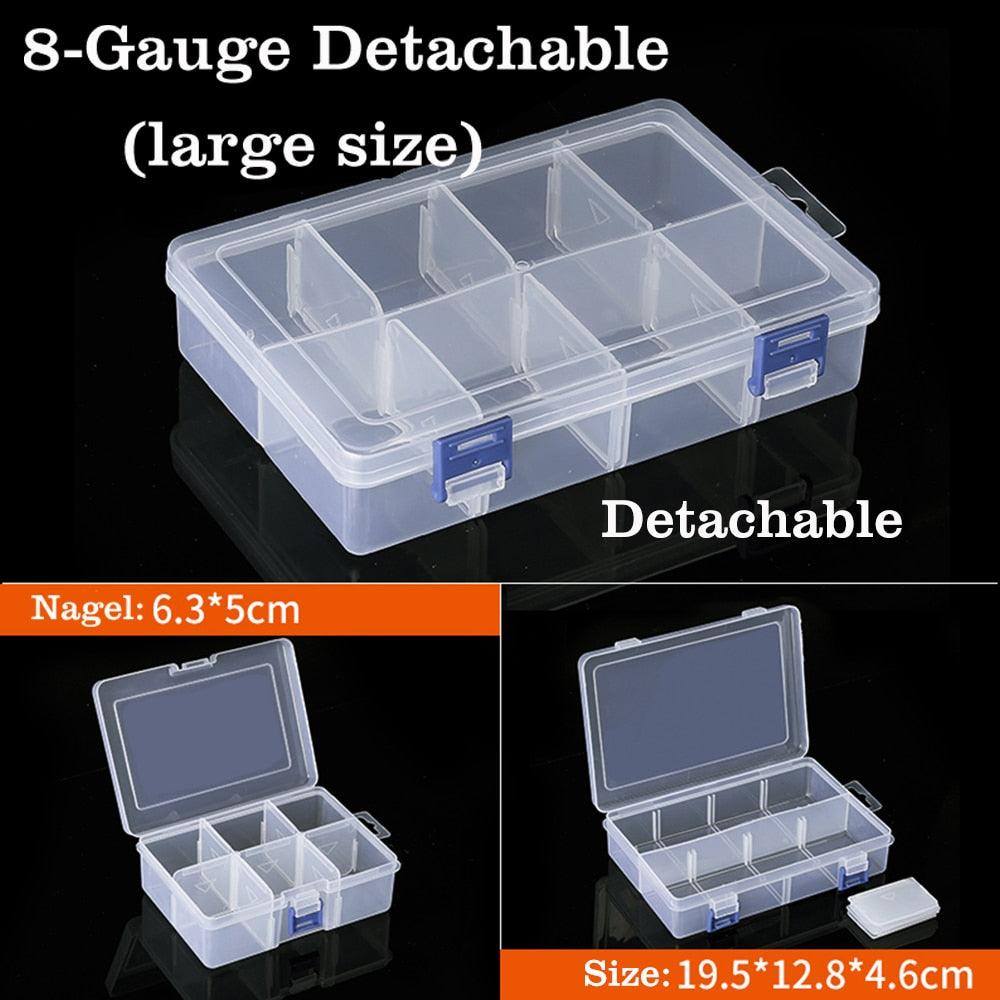 Container Plastic Box Practical Adjustable Compartment Jewelry Earring Bead Screw Holder Case Display Case storage Box Plastic Jewelry Box for Earrings Rings Necklaces Storage Box