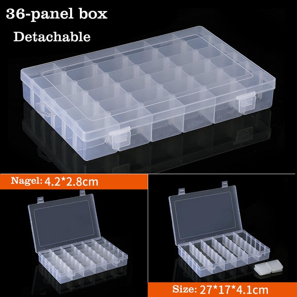 Container Plastic Box Practical Adjustable Compartment Jewelry Earring Bead Screw Holder Case Display Case storage Box Plastic Jewelry Box for Earrings Rings Necklaces Storage Box