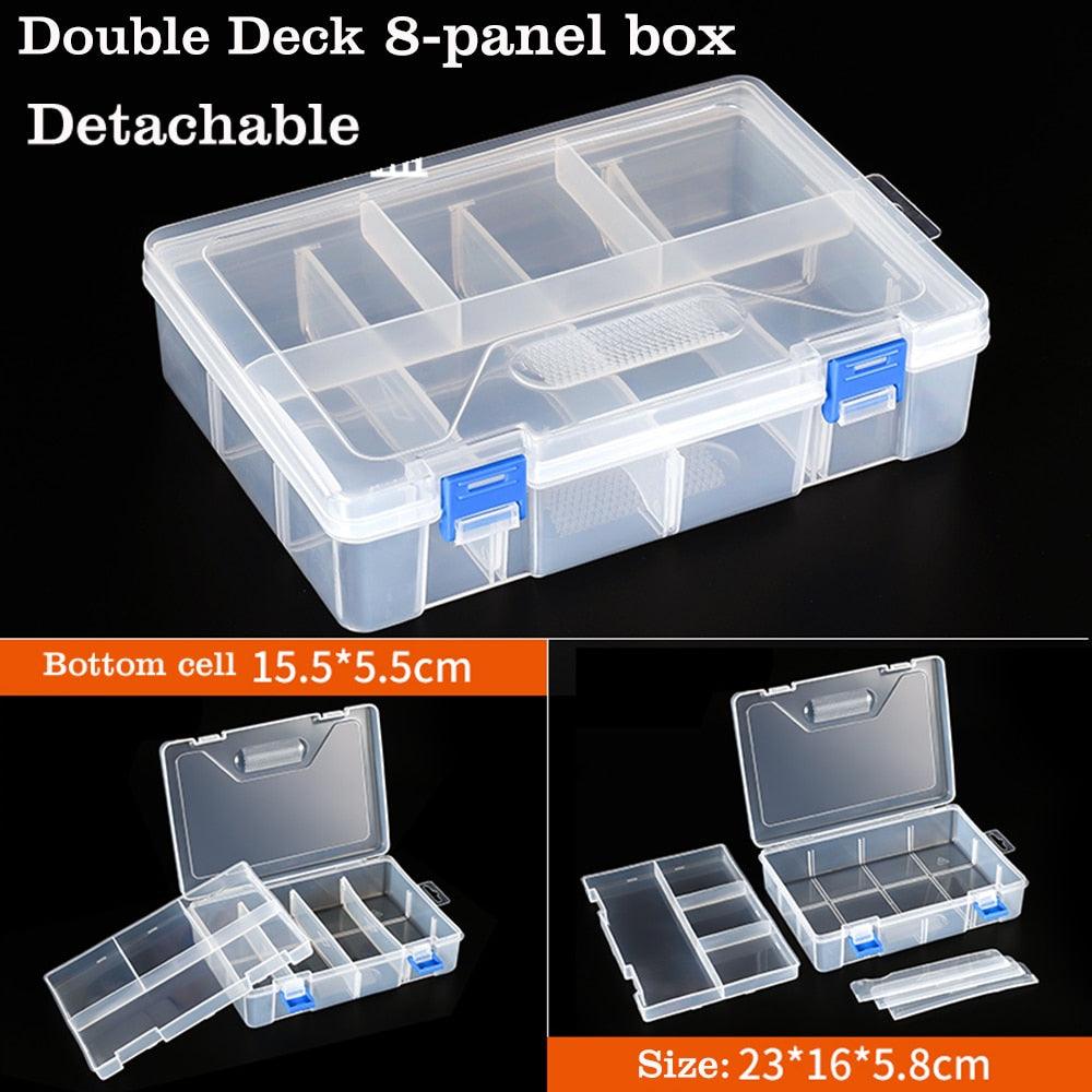 Container Plastic Box Practical Adjustable Compartment Jewelry Earring Bead Screw Holder Case Display Case storage Box Plastic Jewelry Box for Earrings Rings Necklaces Storage Box