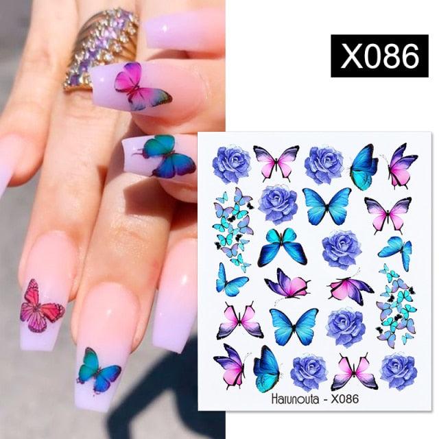 Cool Geometrics Pattern Water Decals Stickers Flower Leaves Slider For Nails Spring Summer Nail Art Decoration Tattoos Women Nail Art Stickers Water Transfer Decals Design Nail Art Supplies Manicure Acrylic Nail Foil Stencils Decorations