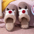 Cotton Slippers Winter Cute Couple Soft Bottom Indoor Non-slip Home Furry Shoes Christmas Deer Slippers Plush Fluffy Memory Foam Slip On House Slippers Cozy Warm Winter House Shoes Soft Comfy Anti-Skid Slippers