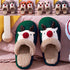 Cotton Slippers Winter Cute Couple Soft Bottom Indoor Non-slip Home Furry Shoes Christmas Deer Slippers Plush Fluffy Memory Foam Slip On House Slippers Cozy Warm Winter House Shoes Soft Comfy Anti-Skid Slippers