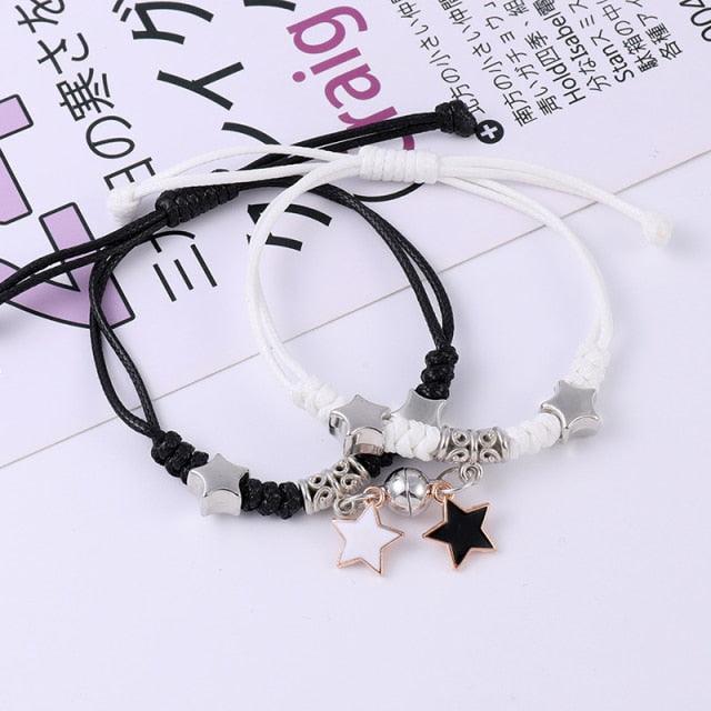 Couple Charm Bracelet For Women Magnetic Attraction Heart Key Lock Link Wrist Chain Best Friend Magnetic Couple Bracelets For Women Men Attraction Matching Bracelet Gifts Lovers Bracelet