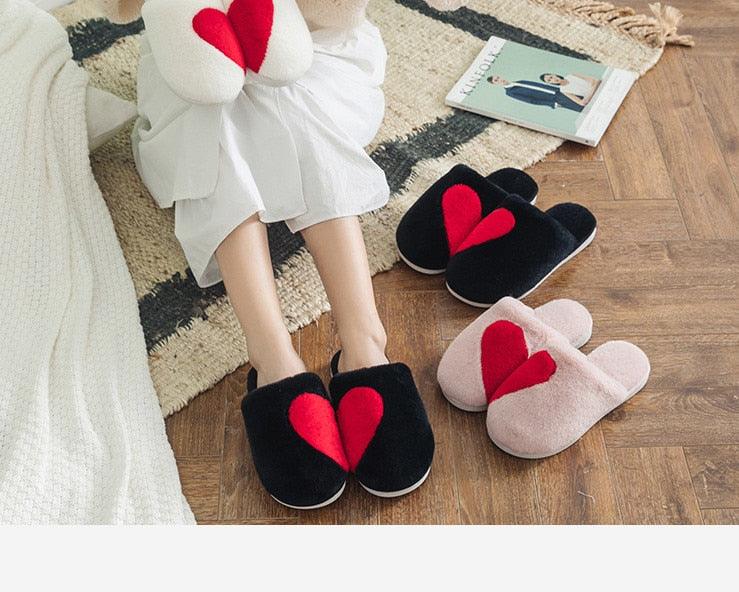 Couple Warm Black Slippers Fashion Women's Winter Home Indoor Anti-Skid Wear-resistant Cotton Slippers Slip On Fuzzy House Slippers Memory Foam Slippers Scuff Outdoor Indoor Warm Plush Bedroom Shoes