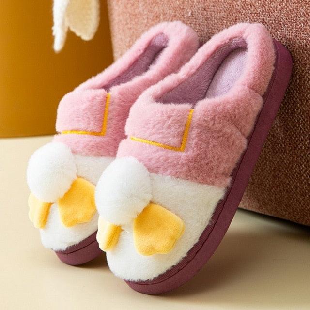 Couples Home Slippers Warm Cute Womans Mens Slipper Winter Shoes New Fashion Casual Fur Plush Slides Winter Slippers For Women House Slippers Fluffy Soft Comfy Fuzzy Slippers Faux Fur Plush Anti-Skid Slippers