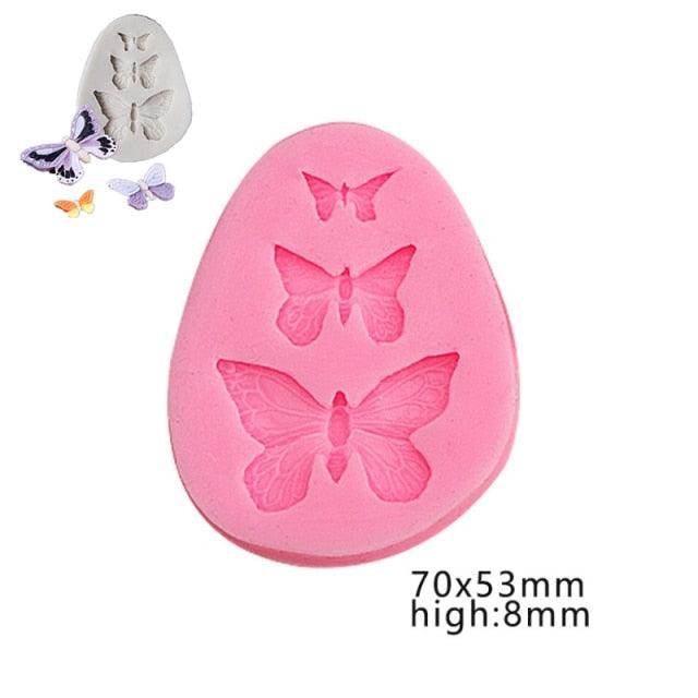 Creative Butterfly Shape Silicone Mold Fondant Candle Mould Resin Molds Homemade Cake Decorate Kitchen Accessories Food Grade Silicone Fondant Mold Reusable Ice Candy Mold