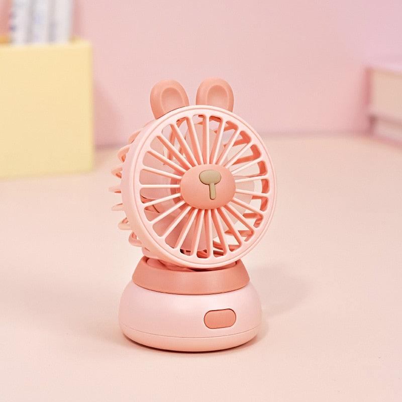 Creative Cartoon Bear Desktop Mini Fans Big Wind Desktop Portable USB Charging Handheld Fan Portable Air Conditioning Handheld Cooling Fan Charging Usb Fan Portable Handheld Fan