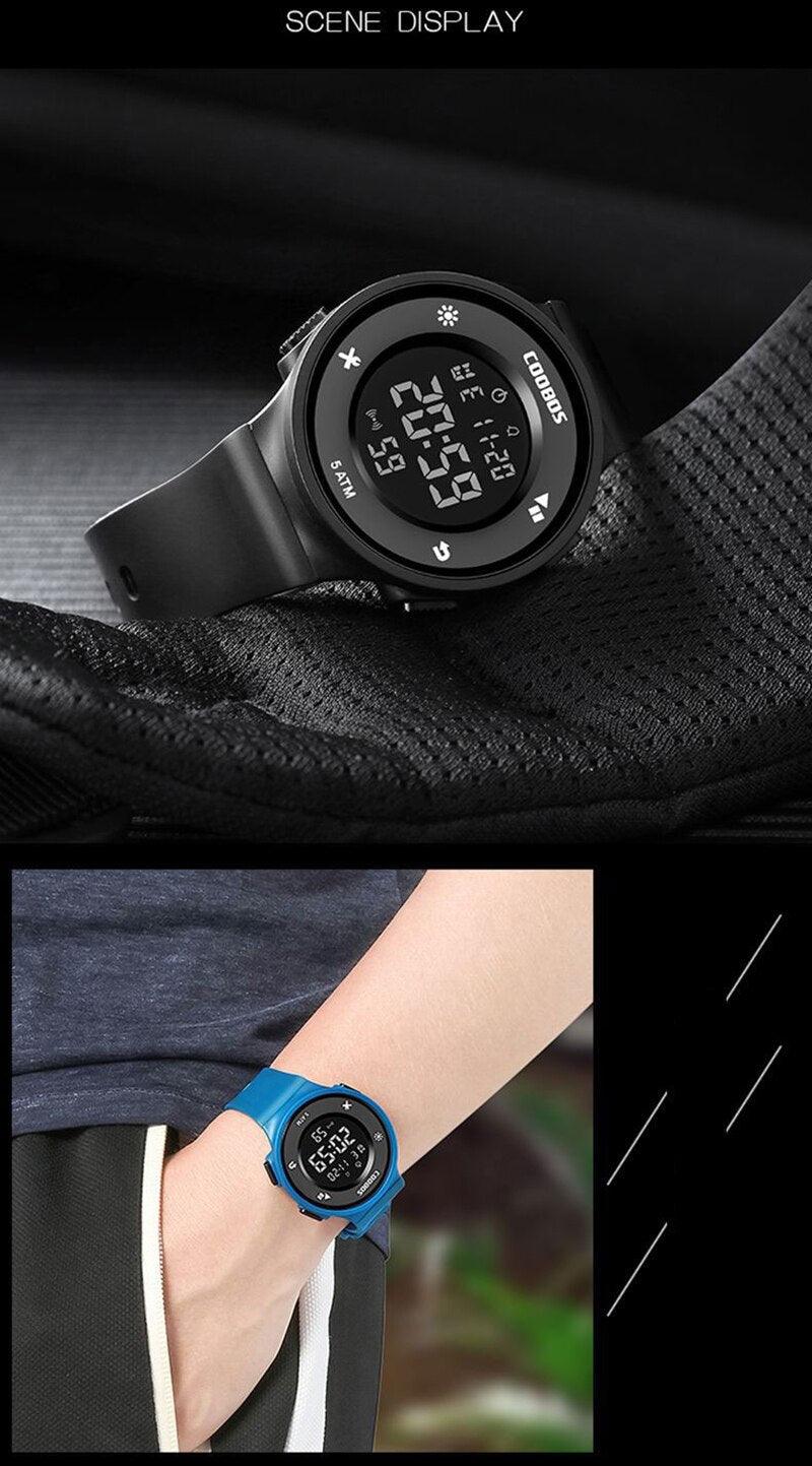 Creative Design Boys Watches Waterproof Unique Removable Strap Watch For Mens Led Digital Wrist Watches Sports Large Face Waterproof Wrist Watches For Men With Stopwatch Alarm