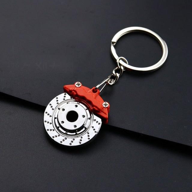 Creative Gift Car Metal Keychain Turbo Gear Hub Pendant Brake Disc Shock Absorber Pendant Alloy Short Quick Shifter Key Chain Ring Charming Auto Rainbow Metal Pendant Keyring Wheel Rim Tire Rotary Engine Keyring