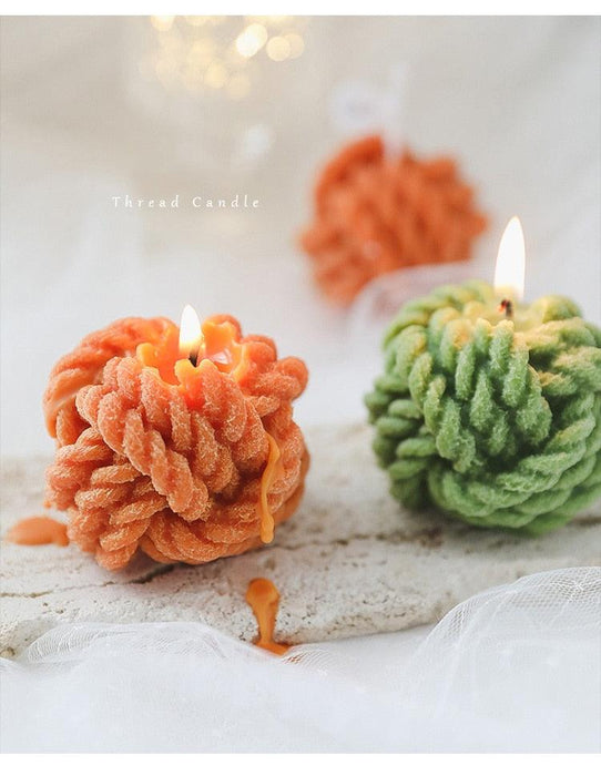 Creative Handmade Wool Ball Candle Scented Candle Hand Poured Scented Handmade Candle Decorative Candle For Bedroom Bathroom  Aromatherapy Candle Gift Box Essential Oil Scented Candle Home Decoration