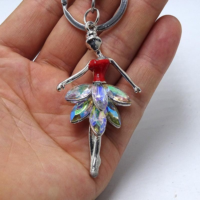 Creative Jewelry Pendant Key Ring Alloy Rhinestone Butterfly Fairy Key Ring Handbag Pendant Car Key Ring Female Jewelry Gift Butterfly Wing Fairy Keychain Rhinestone Dancing Ballet Car Keychain