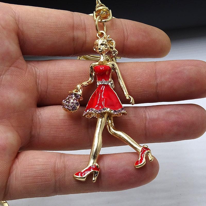 Creative Jewelry Pendant Key Ring Alloy Rhinestone Butterfly Fairy Key Ring Handbag Pendant Car Key Ring Female Jewelry Gift Butterfly Wing Fairy Keychain Rhinestone Dancing Ballet Car Keychain