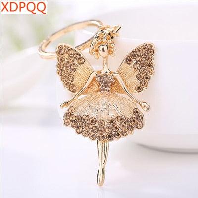 Creative Jewelry Pendant Key Ring Alloy Rhinestone Butterfly Fairy Key Ring Handbag Pendant Car Key Ring Female Jewelry Gift Butterfly Wing Fairy Keychain Rhinestone Dancing Ballet Car Keychain