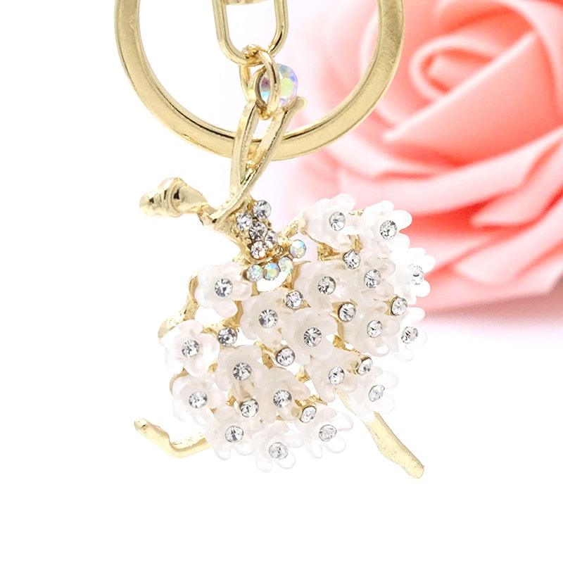 Creative Jewelry Pendant Key Ring Alloy Rhinestone Butterfly Fairy Key Ring Handbag Pendant Car Key Ring Female Jewelry Gift Butterfly Wing Fairy Keychain Rhinestone Dancing Ballet Car Keychain