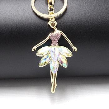 Creative Jewelry Pendant Key Ring Alloy Rhinestone Butterfly Fairy Key Ring Handbag Pendant Car Key Ring Female Jewelry Gift Butterfly Wing Fairy Keychain Rhinestone Dancing Ballet Car Keychain