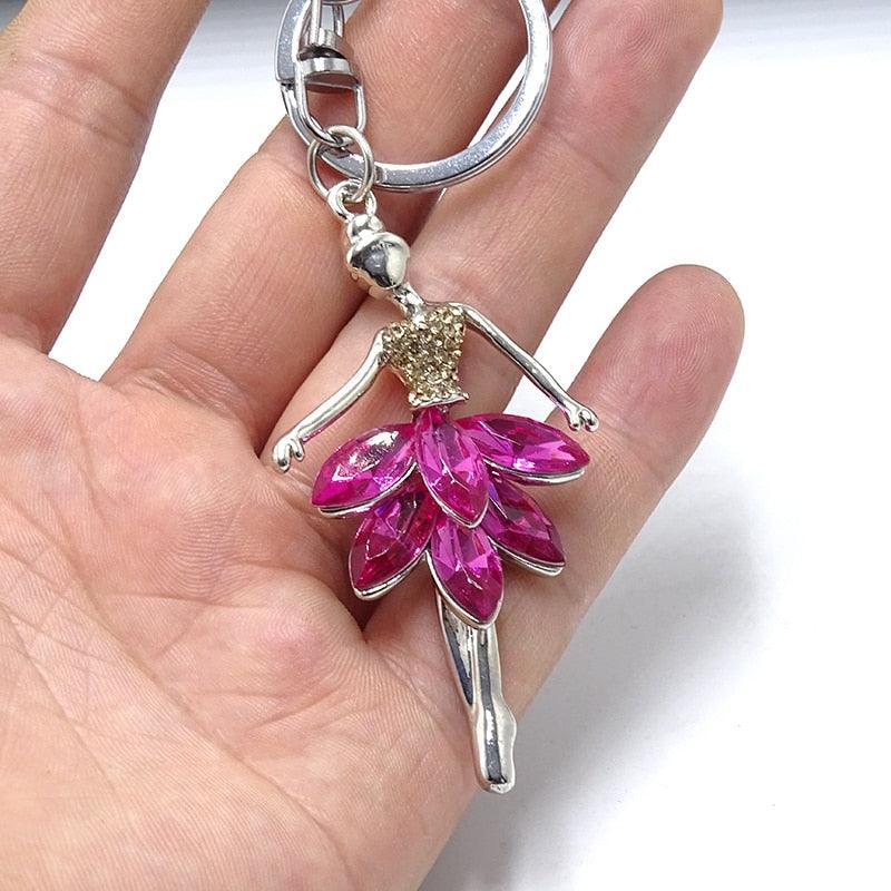 Creative Jewelry Pendant Key Ring Alloy Rhinestone Butterfly Fairy Key Ring Handbag Pendant Car Key Ring Female Jewelry Gift Butterfly Wing Fairy Keychain Rhinestone Dancing Ballet Car Keychain